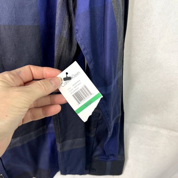 Calvin Klein NWT Super Fine Premium Cotton Button Front Shirt Mens Size Large - Picture 7 of 11